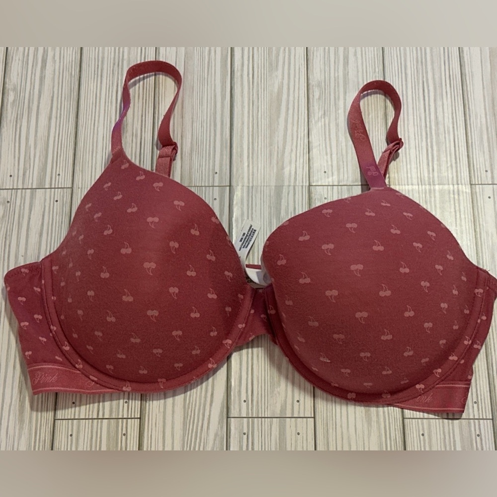 Victoria's Secret PINK Wear Everywhere T-Shirt Lightly Lined Mauve Bra 38DD